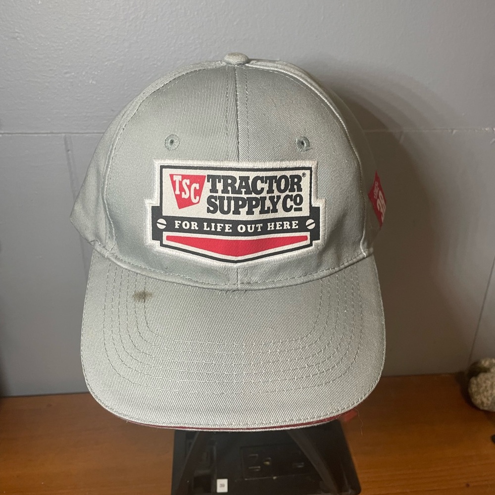 Tractor Supply Co Hat Adult Mens Gray Strap Back Cap Adjustable